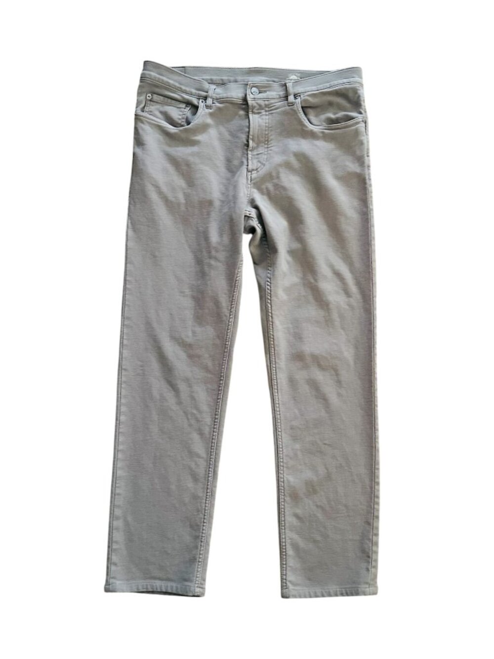Faherty Men's Sz 34W 29L (Tag 32L) Terry 5-Pocket Straight Leg Light Gray Pants